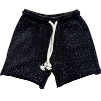 Shorts en coton extensible pour homme, décorés de strass, taille élastique avec cordon de serrage, coupe ample, pour le quotidien, personnalisation disponible