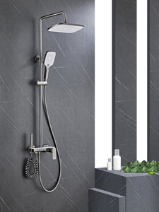 Ensemble de <span class=keywords><strong>douche</strong></span> thermostatique avec vanne d'arrivée d'eau <span class=keywords><strong>solaire</strong></span>, affichage numérique intelligent, pomme de <span class=keywords><strong>douche</strong></span> carrée, montage mural pour bain chaud et froid - Product Image 4