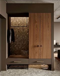 פורניר עץ עמיד למים עיצוב שייקר עם לוח מחדש עדין ארון בגדים - Product Image 5