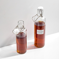 Bouteille en verre de haute qualité pour boisson, bière, jus, ronde, 600 ml, 1000 ml, avec bouchon à bascule