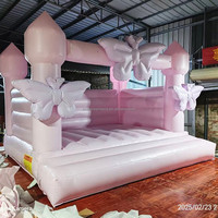 Trampoline gonflable romantique rose château de mariage européen fête activité décoration trampoline gonflable extérieur vente en gros