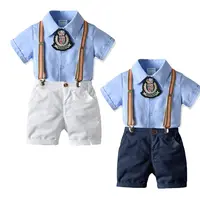 बच्चों के कपड़े लड़कों 3-5 साल के लिए सेट गर्मियों सज्जन प्रिंट लघु बांह की शर्ट टुकड़े शॉर्ट्स पैंट लड़का कपड़े सेट