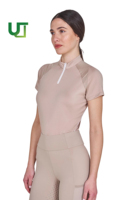Polo pour femme d'équitation, nouvelle conception personnalisée OEM, avec fermeture éclair sur le devant, tendance