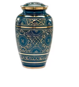 Engraved Metal Ashes Urn Adult Size Funeral Container <b>Memorial</b> <b>Vase</b> Burial Storage for Human Remains Decorative Holder - Product Image 3