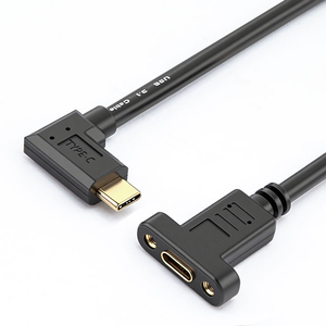 10Gbps PD 4K USB-<span class=keywords><strong>C</strong></span> USB 3.1 Type <span class=keywords><strong>C</strong></span> <span class=keywords><strong>C</strong></span>âble de données d'extension mâle à femelle à angle droit à 90 degrés avec trou de vis de montage sur panneau - Product Image 6