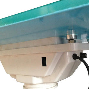 Solo de <span class=keywords><strong>mesa</strong></span> con función de almacenamiento LED luz y salida de aire de uñas de vidrio Oval de verde esmeralda de muebles de Metal - Product Image 4