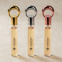 Porte-clés personnalisé avec logo, flacon de parfum vide 10ml 15ml 20ml, flacon de parfum rond en verre, flacon de parfum fantaisie avec bouchon en zamac