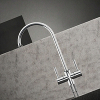 Robinet de cuisine portable en acier inoxydable écologique à débit unique, purificateur d'eau manuel à col long avec filtre RO pour usage domestique, 2-en-1, garantie 1 an