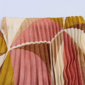 ZATRHMBM <span class=keywords><strong>abbigliamento</strong></span> donna estate 2025 nuova moda gonna plissettata con motivo geometrico stampata retro vita alta femminile gonna midi - Product Image 3