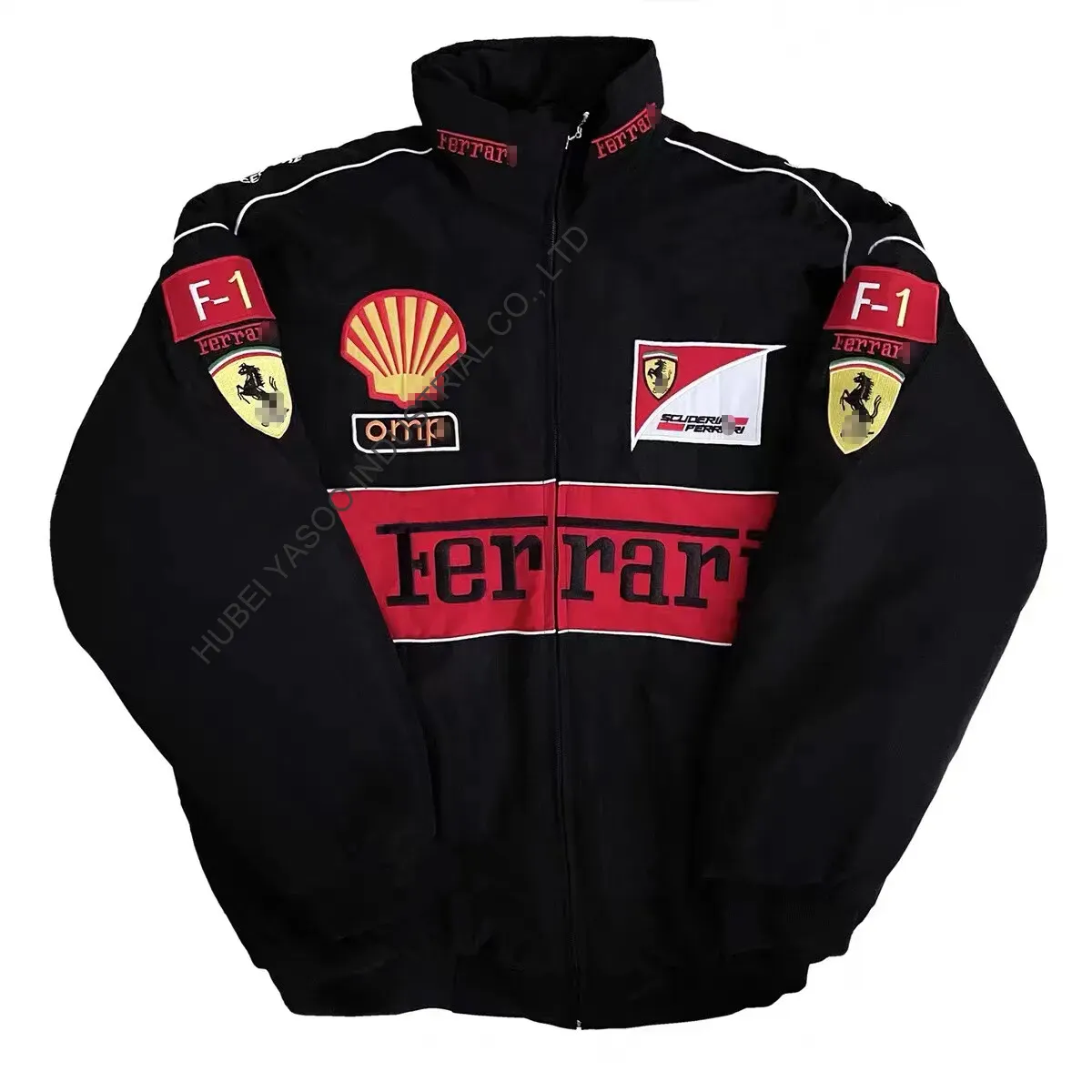 Jaqueta bomber de corrida F1 acolchoada de poliéster/náilon, jaqueta casual casual macia de alta qualidade personalizada OEM para uso doméstico