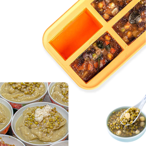 Moule à soupe et à sauce en silicone réutilisable en gros avec couvercle, boîte de conservation alimentaire pour congélateur, <span class=keywords><strong>bac</strong></span> à glaçons - Product Image 3