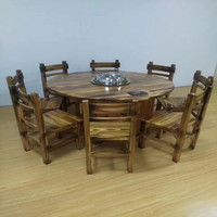Mesa de Madera Sólida para Restaurante, Estilo Chino, con Vaporera Eléctrica, Directo de Fábrica, Mesa Cuadrada para Hotel, Tamaños Personalizados Disponibles
