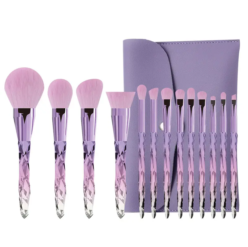 Custom Label Sparkly 13 Pcs Foundation Eyeshadow Bling Makeup Brushes Set Cosmetic Make Up Brushes Tools Kit