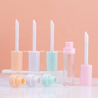 Emballage cosmétique de 9 ml, tube rond transparent rose blanc vide, gros applicateur pour gloss à lèvres, contenants pour gloss à lèvres, tube avec gros applicateur