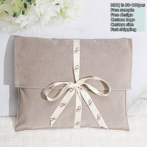 30*25Cm Grijze Faux Suède Envelop Voor Kleding Edelsteen Custom Logo Bedrukt Mouw Enveloppen Fluwelen Haarverlenging Geschenkzak - Product Image 2