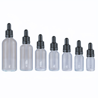 Flacon compte-gouttes en verre pour huiles essentielles, emballage cosmétique en verre 5ml-100ml, sérigraphie avec compte-gouttes à bulbe en caoutchouc
