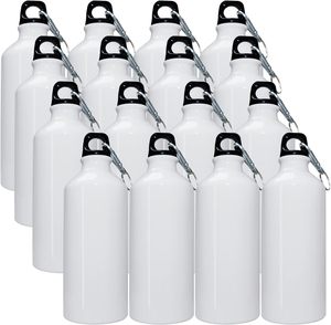 5PCS/Lot 400/500/600/750ml <strong>White</strong> Blank Sublimation Water Bottle with Carabiner Aluminum Leakproof <strong>Kettle</strong> - Product Image 1