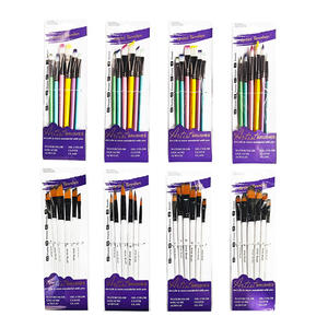 Artist Watercolor Brush <b>Set</b> SHENGCHENG Anti-Rust Ferrule 6Pcs <b>Set</b> Nylon Hair Wooden Handle Comfortable Grip Long-Lasting Paint - Product Image 1