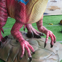 Modèle de dinosaure LONGTU, simulation de dinosaure électrique de 4 m, Velociraptor réaliste, dinosaure animatronique à grande échelle, parc à thème