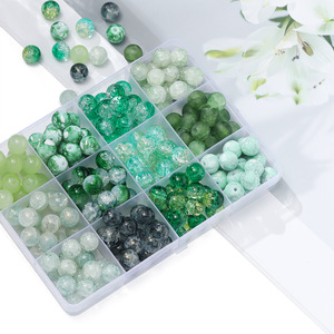 Perles en vrac de la série verte, perles rondes dispersées de 4/6/8/10mm pour la fabrication de bijoux, accessoires de bricolage, vente en gros - Product Image 2