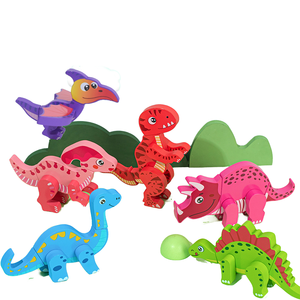 Blocchi di Costruzione in Legno 3D a Forma di Dinosauro, Giocattolo Educativo Creativo per Bambini dai 3 ai 7 Anni - Product Image 1
