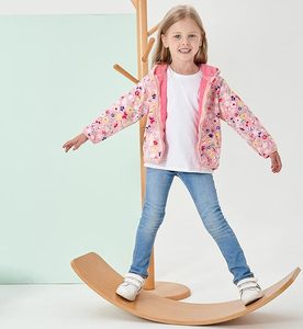 Veste polaire épaisse et chaude coupe-vent pour bébé fille, 100 % polyester, à capuche, coupe classique, directement de l'usine - Product Image 1