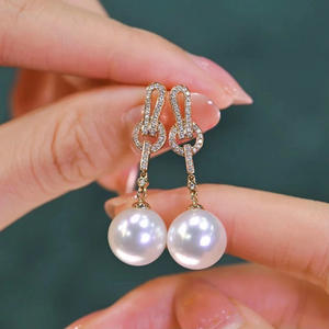 Accesorios de Plata S925 para DIY con Perlas, Hermosas Cuentas Redondas de 8-12 mm en Base Vacía 21603, Joyería para Pendientes - Product Image 4