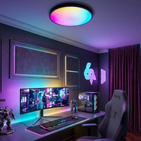 Plafonnier LED intelligent WIFI moderne RGBCW, télécommande via application Tuya, compatible Alexa et Google Assistant, dimmable, pour chambre et salon