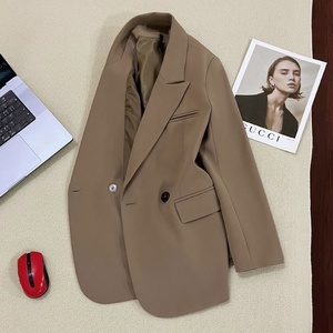 Blazer Vert Menthe pour Femme en <span class=keywords><strong>Laine</strong></span>/<span class=keywords><strong>Soie</strong></span>, Style Automne Uni, Création de Niche Tendance Hong Kong & Corée - Product Image 4