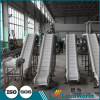 LeadWorld – système de tapis roulant blanc plat en PVC, inclinaison verticale pour légumes et fruits, industrie alimentaire personnalisée