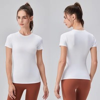 Dropshipping Shopify Products 2025 Femmes Quick Dry Gym Running Sportswear T-shirts serrés Yoga Top