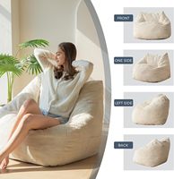 Fauteuil Poire de Sol avec Poignée, Canapé d'Appoint pour Salon avec Poche pour Jeux, Lecture et Détente
