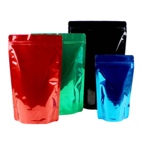 Feuille d'aluminium colorée Stand up Pouch Doypack Sac à fermeture éclair vierge sécurisé en bleu rouge noir pour emballage alimentaire pour animaux de compagnie Chewing-gum
