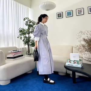 Robe midi ample et fluide grande taille pour femme, décontractée, pour le bureau, printemps, en tissu naturel, vente en gros, logo personnalisé, OEM - Product Image 3