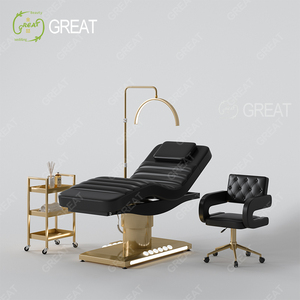 Modern 3 Motors Electric Massage Table <b>Bed</b> Luxury Gold Base Adjustable Cosmetic Treatment Medical Spa <b>Bed</b> with <b>Led</b> - Product Image 5