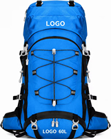 Tas Ransel Pendakian Gunung Anti Air untuk Petualang dengan Penutup Hujan 60L, Tas Punggung Hiking untuk Perjalanan Luar Ruangan