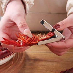 Éplucheur de <span class=keywords><strong>crevettes</strong></span> automatique en acier inoxydable à rebond rapide, dentelé et tranchant, pour la cuisine et la préparation de la viande de <span class=keywords><strong>crevettes</strong></span> et d'écrevisses - Product Image 2