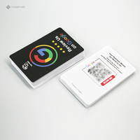 Carte NFC Google Review personnalisée YTS avec impression programmable, code QR et support en plastique pour réseaux sociaux