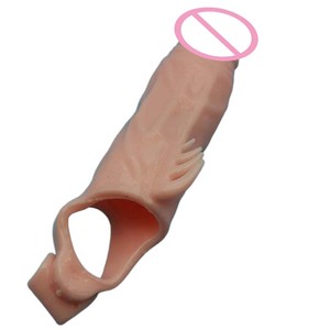 Préservatifs féminins en silicone avec vibromasseur pour hommes, réutilisables, lavables, avec extension du pénis par vibration magique - Product Image 4