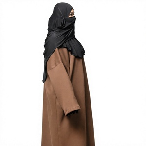 Abaya Musulmana Tradicional de Manga Larga con Cuentas y Lentejuelas, Estilo Dubai, Hecha a Mano, para Bodas, de Poliéster Transpirable con Cuello en V, Venta al Por Mayor - Product Image 4