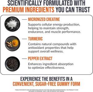 Gomitas de Creatina Monohidrato para el Crecimiento Muscular Pre-Entrenamiento de Marca Privada OEM/ODM, Gomitas de Creatina que Aumentan la Energía Pre-Entrenamiento - Product Image 3