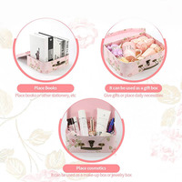 Vente en gros de boîtes-cadeaux rigides en forme de valise rose jaune de 2cm d'épaisseur impression 4C de matériaux recyclés pour le stockage de vêtements de bébé