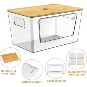 Extra Large Trash Bag Dispenser Roll Holder Trash Bag Holder with <b>Lid</b> Acrylic Trash Bag Holder Organizer Wall Mount - Product Image 2