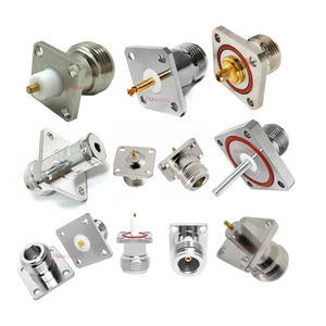 หัวต่อโคแอกเชียล RF แบบติดตั้งบนแผงหน้าปัดชนิด N/SMA/BNC/UHF/7/16 DIN/4.3-10 แบบตัวผู้ พร้อมหน้าแปลน 4 รู สำหรับบั<span class=keywords><strong>ด</strong></span>กรี ขาเสียบ M3 M4 M5 - Product Image 5