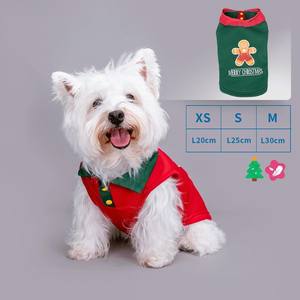 Maglietta natalizia per animali domestici XS-2cm/S-25cm/M-3cm in rosso e verde, ideale per feste e occasioni festive. - Product Image 1