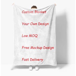 Vente en gros de couvertures tissées personnalisées de 30 x 40 pouces, couverture super douce pour bébé, couverture en polaire blanche pour bébé, sublimation - Product Image 3