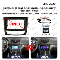 Cadre d'écran de voiture pour Mercedes Benz Classe (W211)/Classe CLS (C219) 2001-2009, kit de panneau stéréo audio pour voiture, cadre d'autoradio Android
