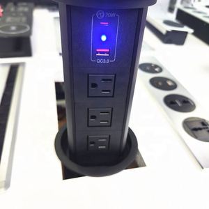 Prise de courant motorisée verticale escamotable 100 mm pour système de maison intelligente, avec USB-C PD 20W et charge rapide sans fil multiple - Product Image 2