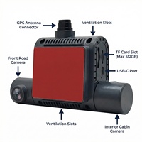 Enregistreur vidéo de voiture DVR double objectif 1080P 4G GPS vision nocturne IR diffusion en direct enregistrement en boucle gestion de flotte garantie 1 an