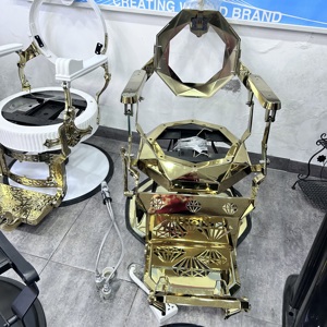 Cadeira de Barbeiro Moderna com Estrutura em Aço Inoxidável e Bomba Hidráulica Portátil para Escola, Salão de Beleza, Hospital e Móveis de Hotel - Product Image 5